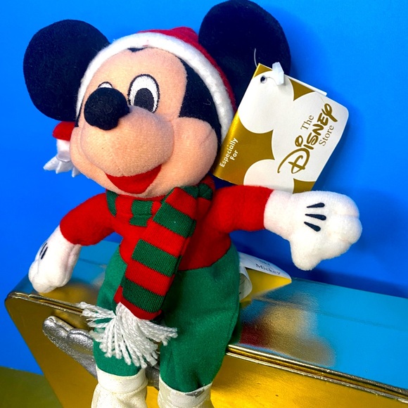 DISNEY STORE EXCLUSIVE 1990’s CHRISTMAS HOLIDAY SKI MICKEY BEAN BAG PLUSH w/TAG - Picture 4 of 13